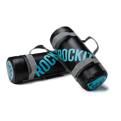 ROCKIT black battle bag with turquoise branding. 